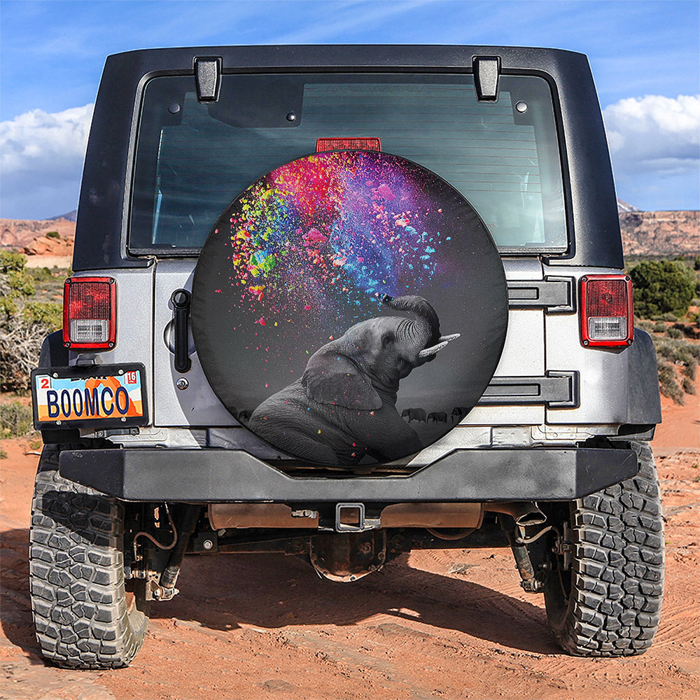 Elephant Water Color Jeep Car Spare Tire Covers Gift For Campers Nearkii