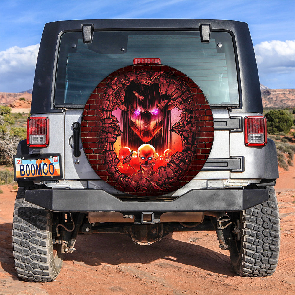 Eren Attack On Titans Founding Titan Break Wall Anime Car Spare Tire Covers Gift For Campers Nearkii