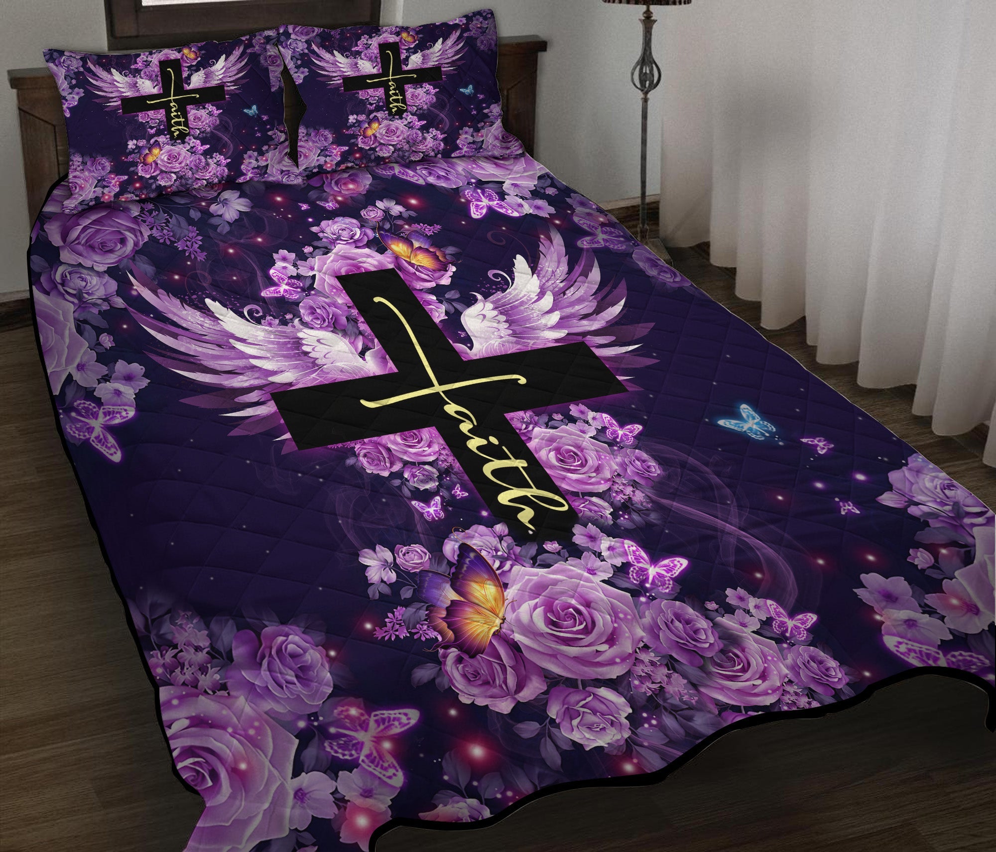 Faith Cross Quilt Bed Sets Nearkii