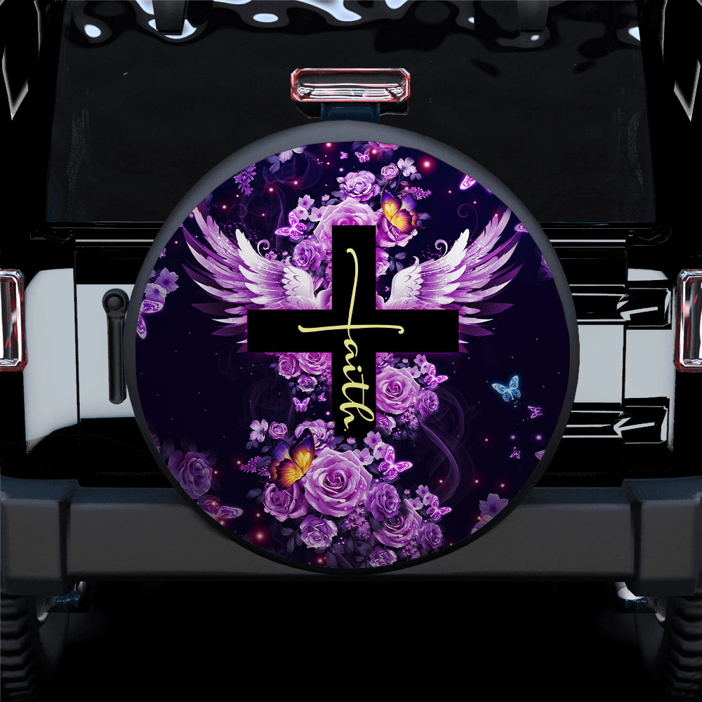 Faith Cross Car Spare Tire Covers Gift For Campers Nearkii