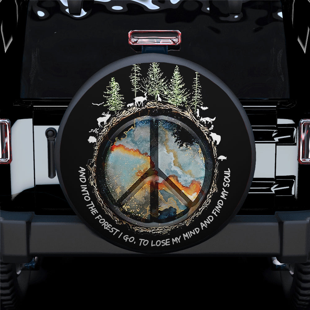 Peace Sign Into The Forest Jeep Car Spare Tire Cover Gift For Campers Nearkii