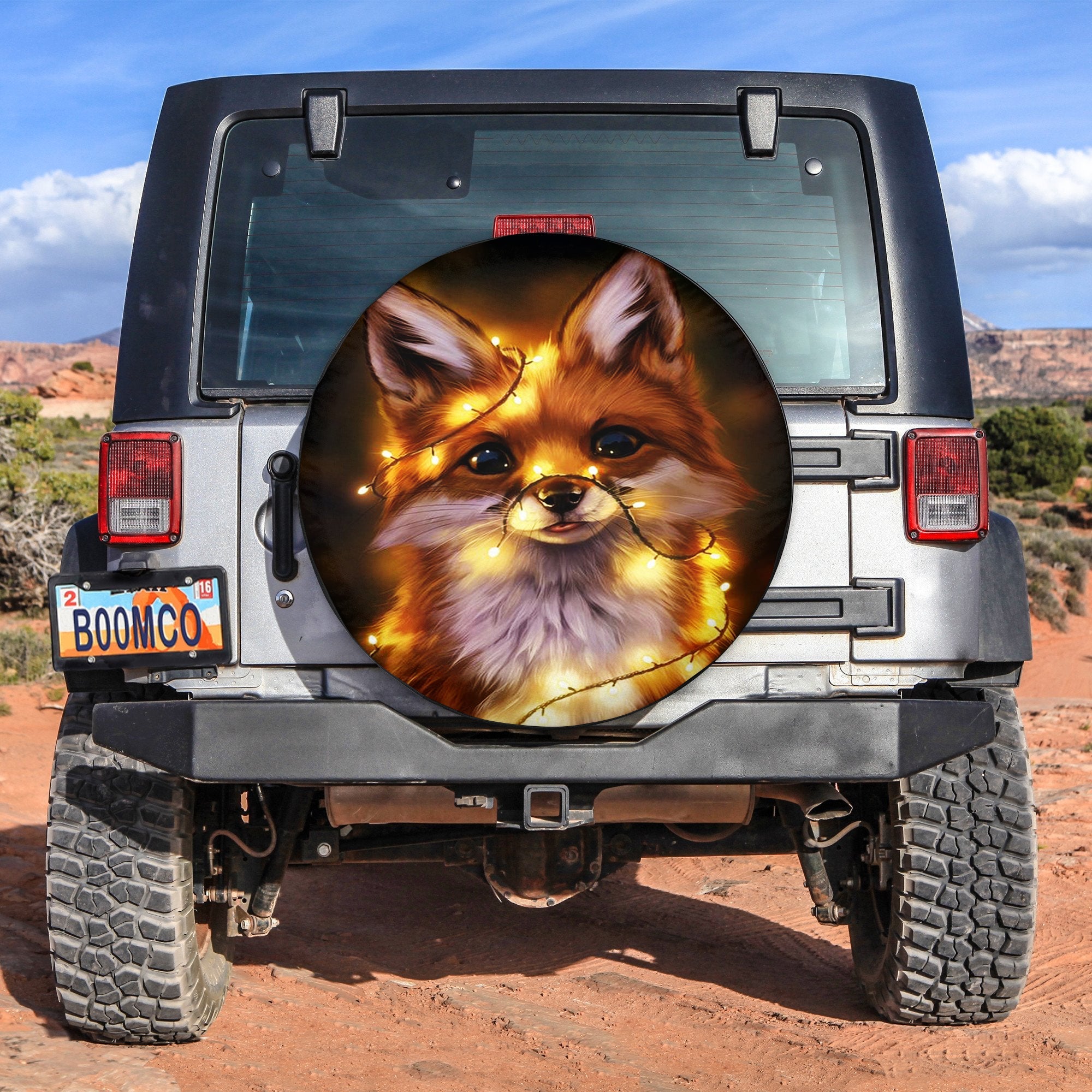 Fox Christmas Cute Spare Tire Cover Gift For Campers Nearkii