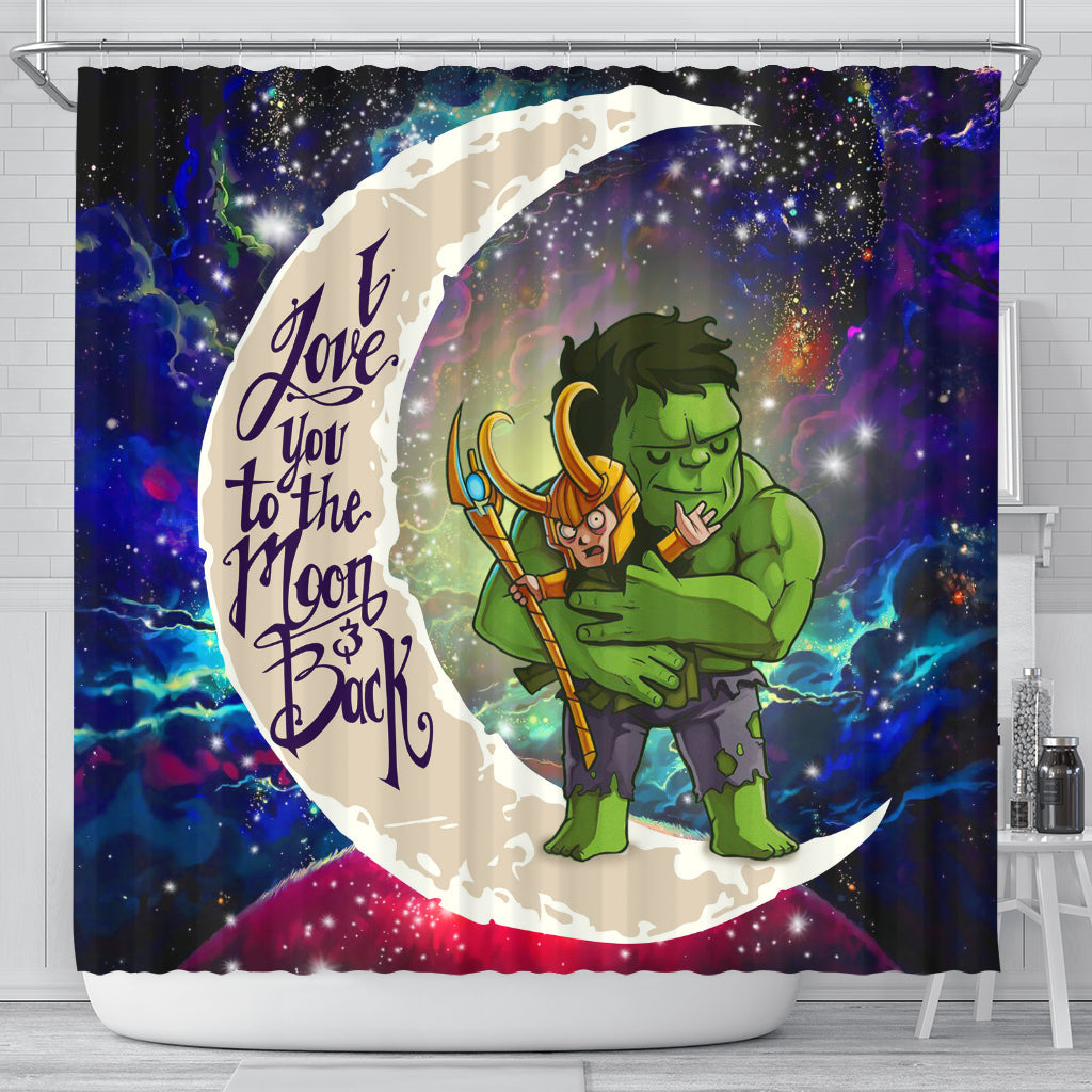 Hulk And Loki Love You To The Moon Galaxy Shower Curtain Nearkii