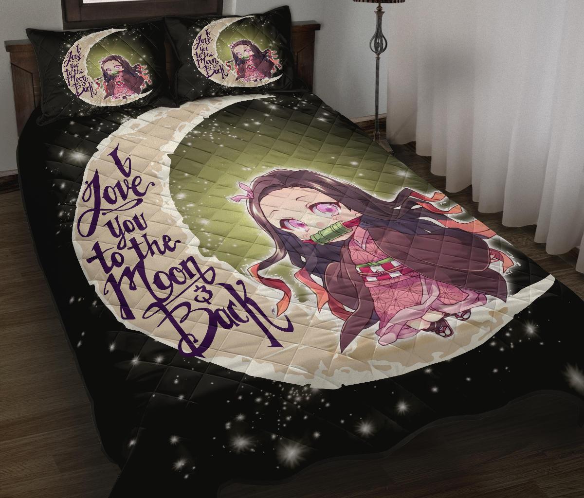 Demon Slayer Cute Anime Moon Quilt Bed Sets Nearkii