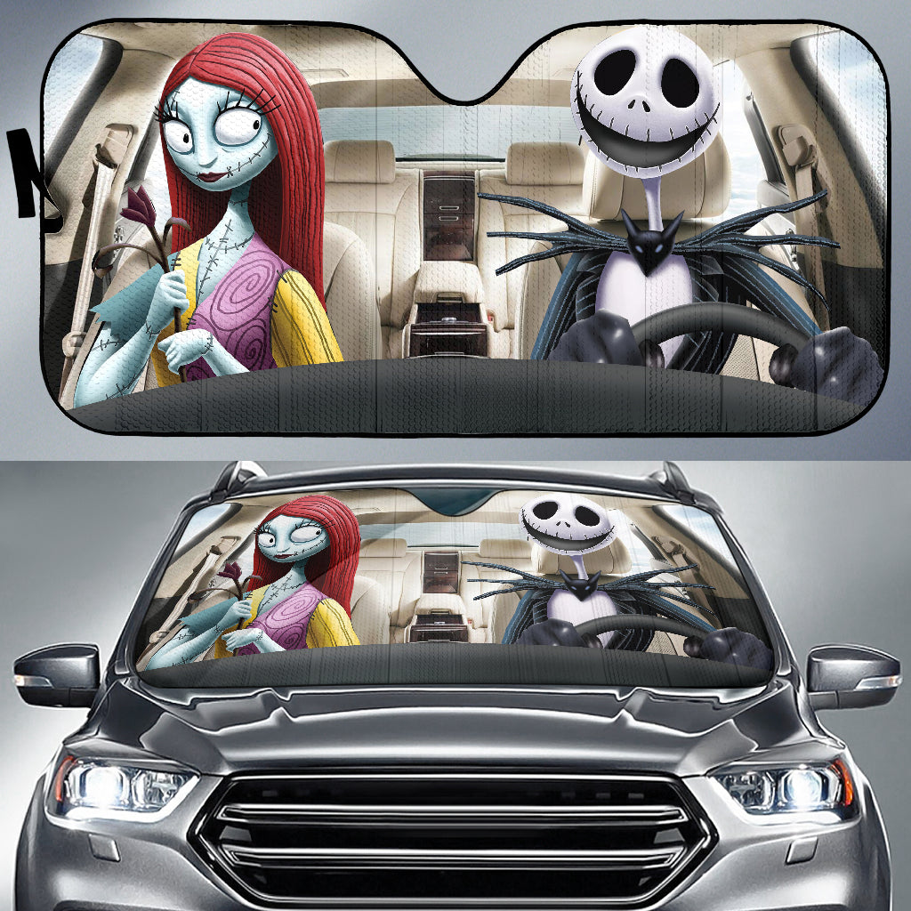 Nightmare Before Christmas Jack And Sally Couple Car Auto Sunshades Nearkii