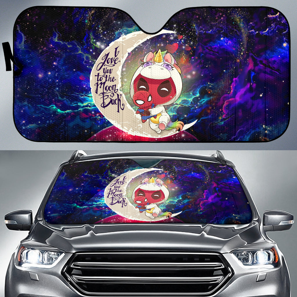 Unicorn Deadpool And Spiderman Avenger Love You To The Moon Galaxy Car Auto Sunshades Nearkii