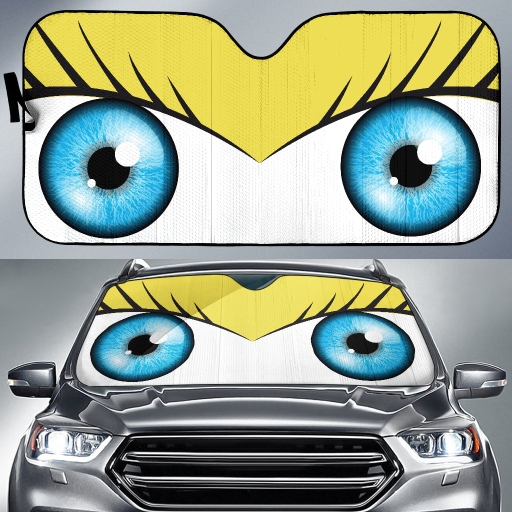 Yellow Cute Eyes Cartoon Auto Sun Shades Nearkii