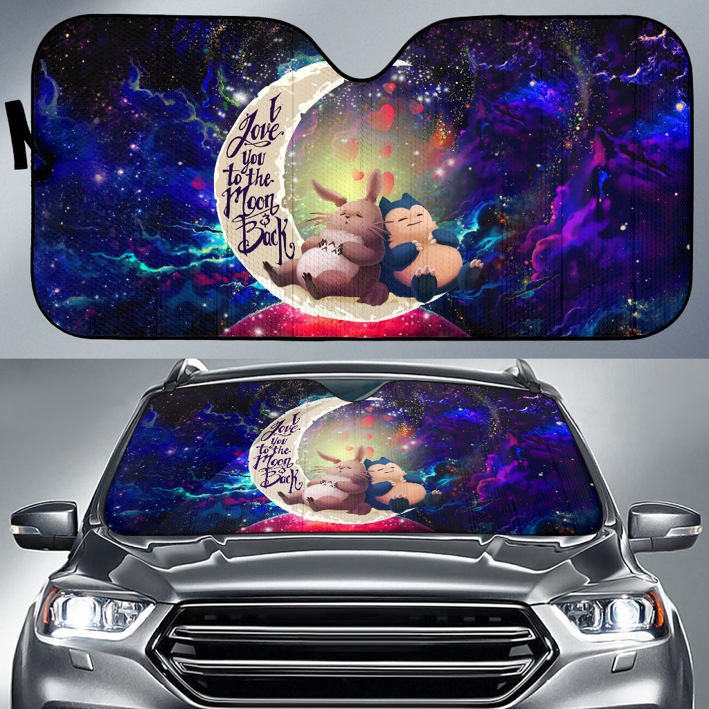 Totoro Ghibli Snorlax Pokemon Love You To The Moon Galaxy Car Auto Sunshades Nearkii