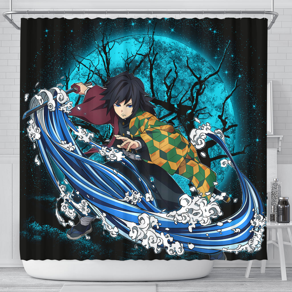 Tomioka Giyuu Anime Moonlight Shower Curtain Nearkii