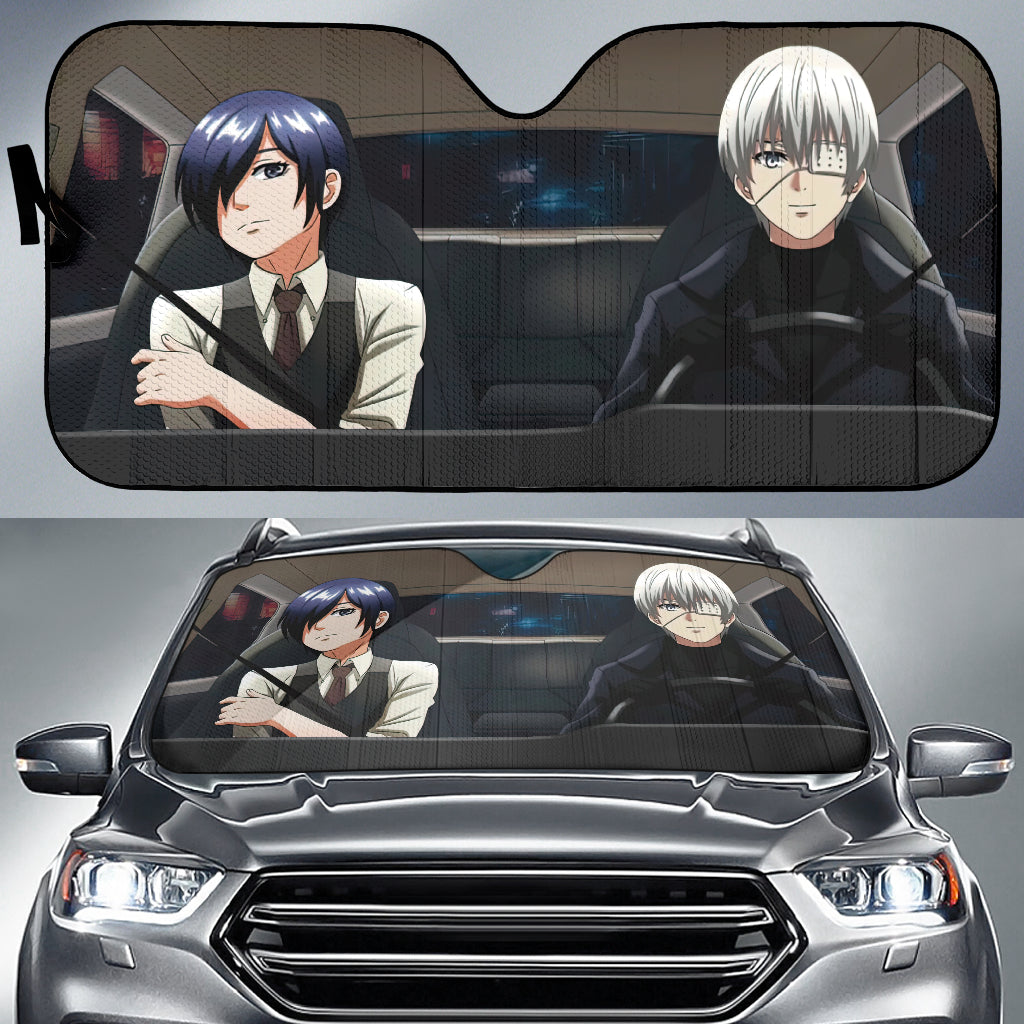 Tokyo Ghoul Ken Kaneki And Touka Car Auto Sunshades Nearkii