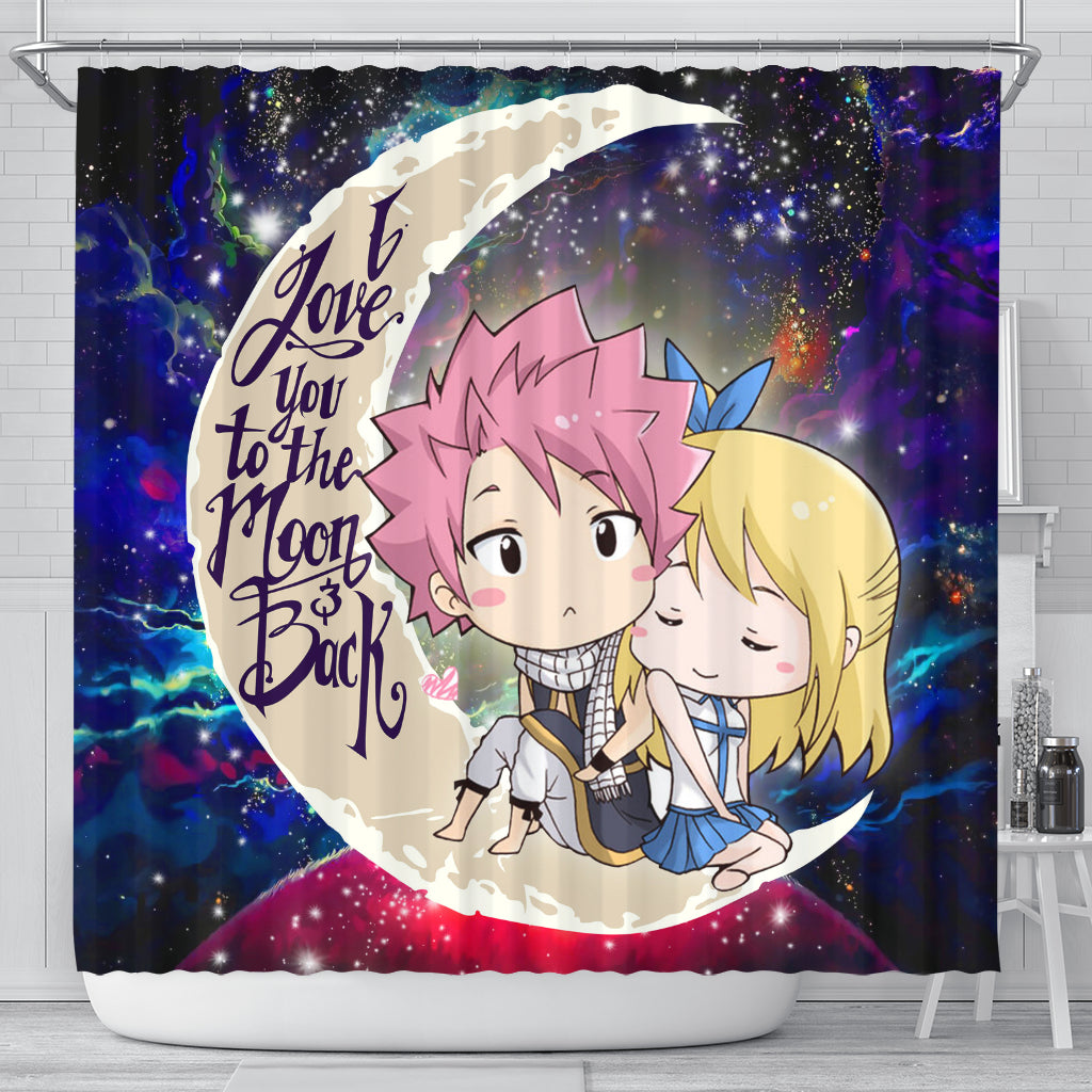 Natsu Fairy Tail Anime Love You To The Moon Galaxy Shower Curtain Nearkii