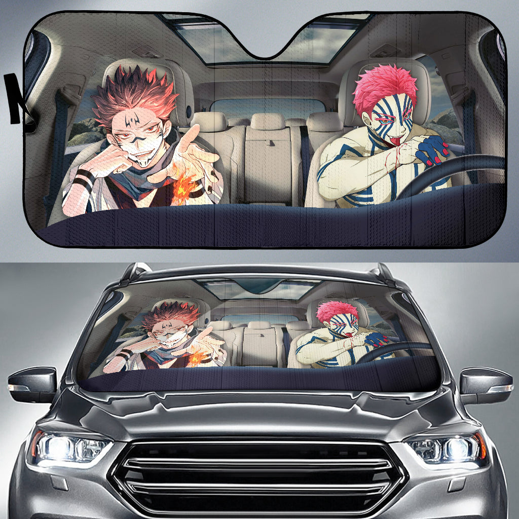 Akaza And Sukuna Car Auto Sunshades Nearkii