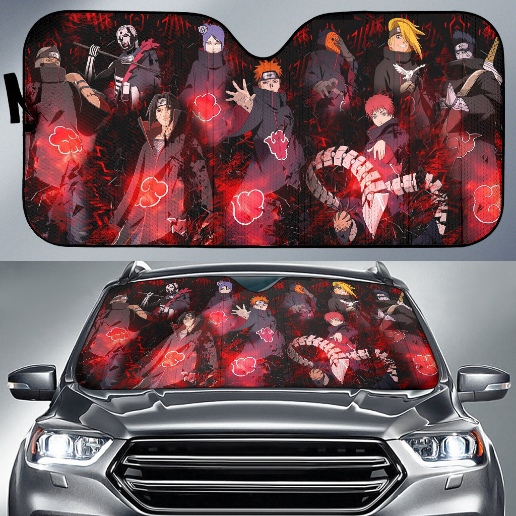 Akatsuki Naruto Anime Car Auto Sunshades Nearkii