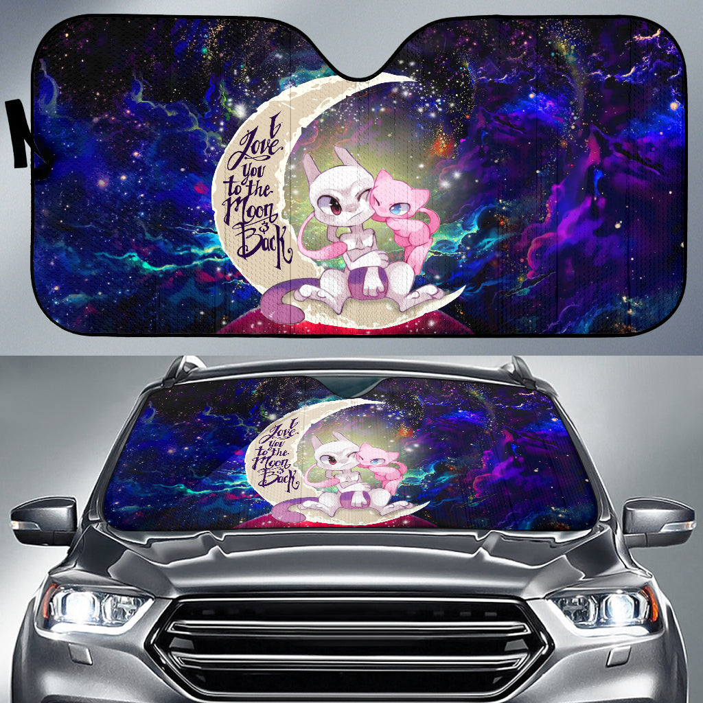 Pokemon Couple Mew Mewtwo Love You To The Moon Galaxy Car Auto Sunshades Nearkii