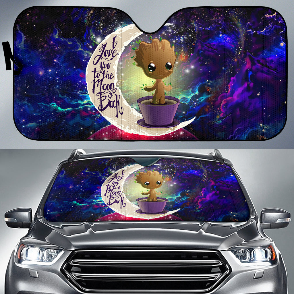 Baby Groot Love You To The Moon Galaxy Car Auto Sunshades Nearkii