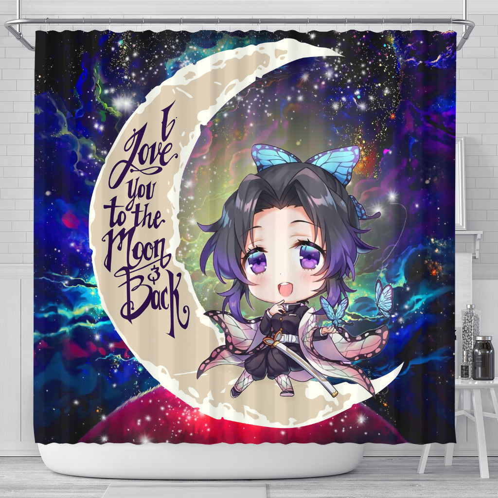 Shinobu Demon Slayer Love You To The Moon Galaxy Shower Curtain Nearkii