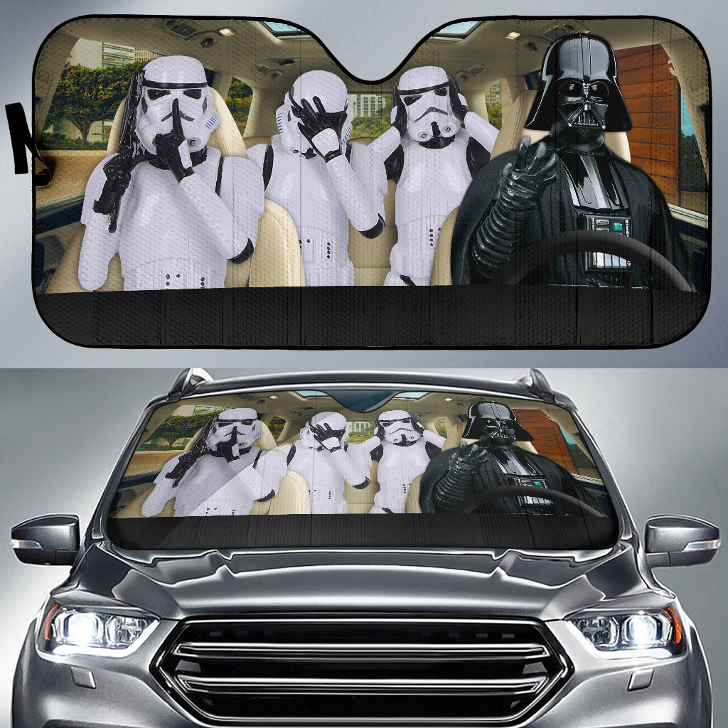 Funny Darth Vader And Starship Troopers Driving Car Auto Sunshades Nearkii