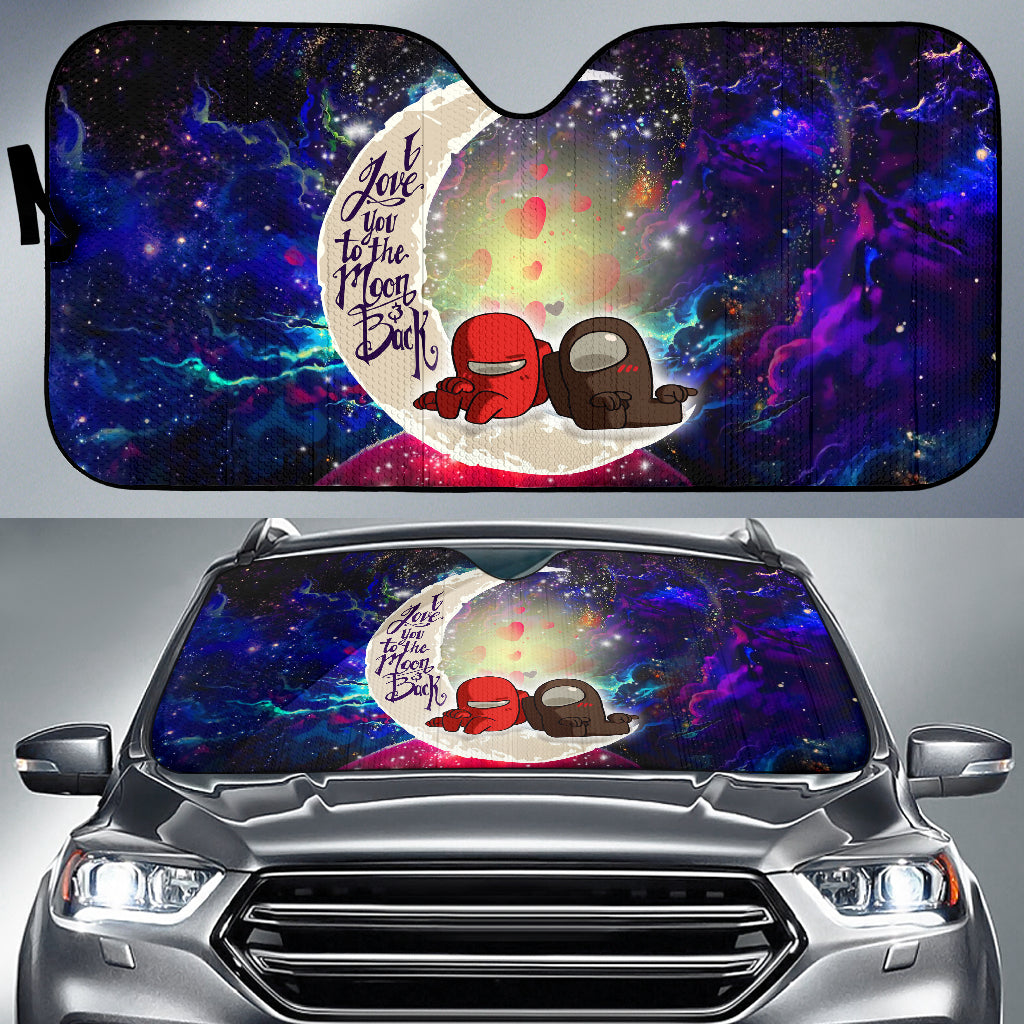 Among Us Couple Love You To The Moon Galaxy Car Auto Sunshades Nearkii