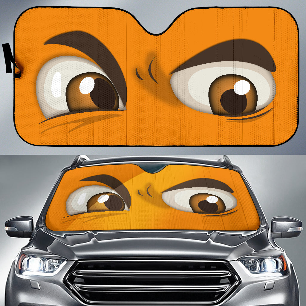 Orange Challenging Cartoon Eyes Car Auto Sun Shades Windshield Accessories Decor Gift Nearkii