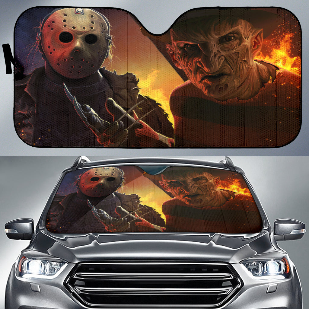 Jason Voorhees And Jason Voorhees Friday 13th Horro Movie Car Auto Sunshades Nearkii