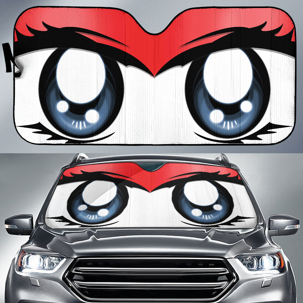 Cute Cartoon Eyes Red Auto Sun Shades Nearkii