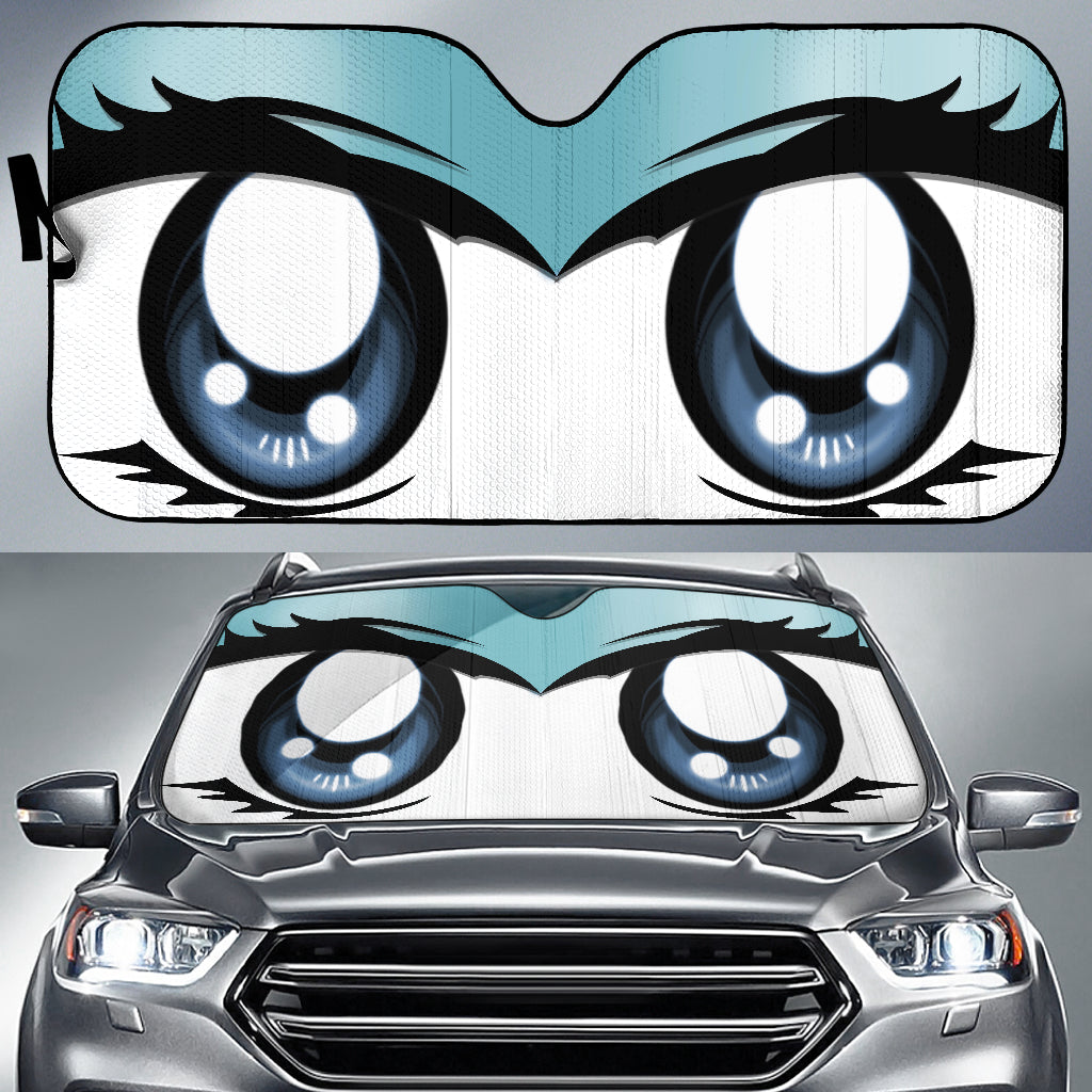 Cute Cartoon Eyes Blue Sky Auto Sun Shades Nearkii