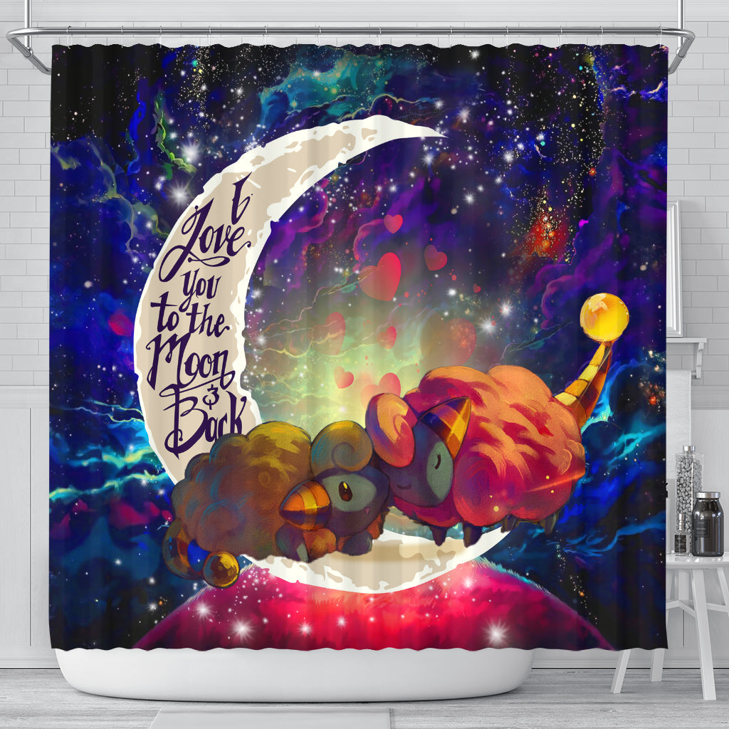 Mareep Pokemon Love You To The Moon Galaxy Shower Curtain Nearkii