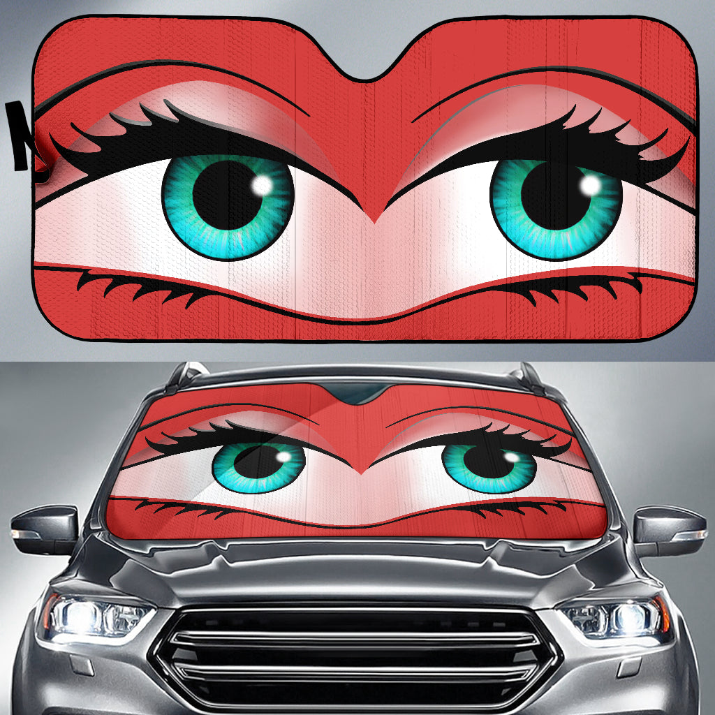 Funny Cute Anime Lady Cartoon Girly Red Car Auto Sunshades Nearkii