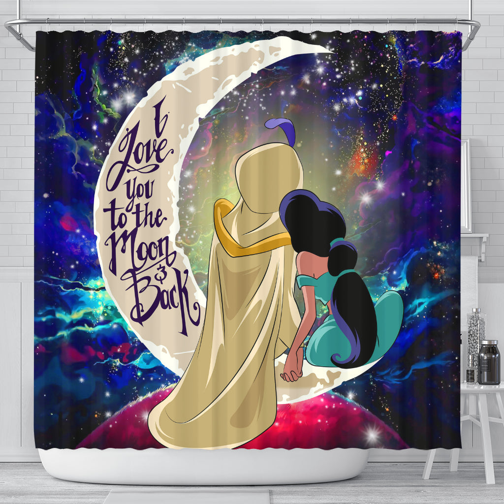 Aladdin Couple Love You To The Moon Galaxy Shower Curtain Nearkii