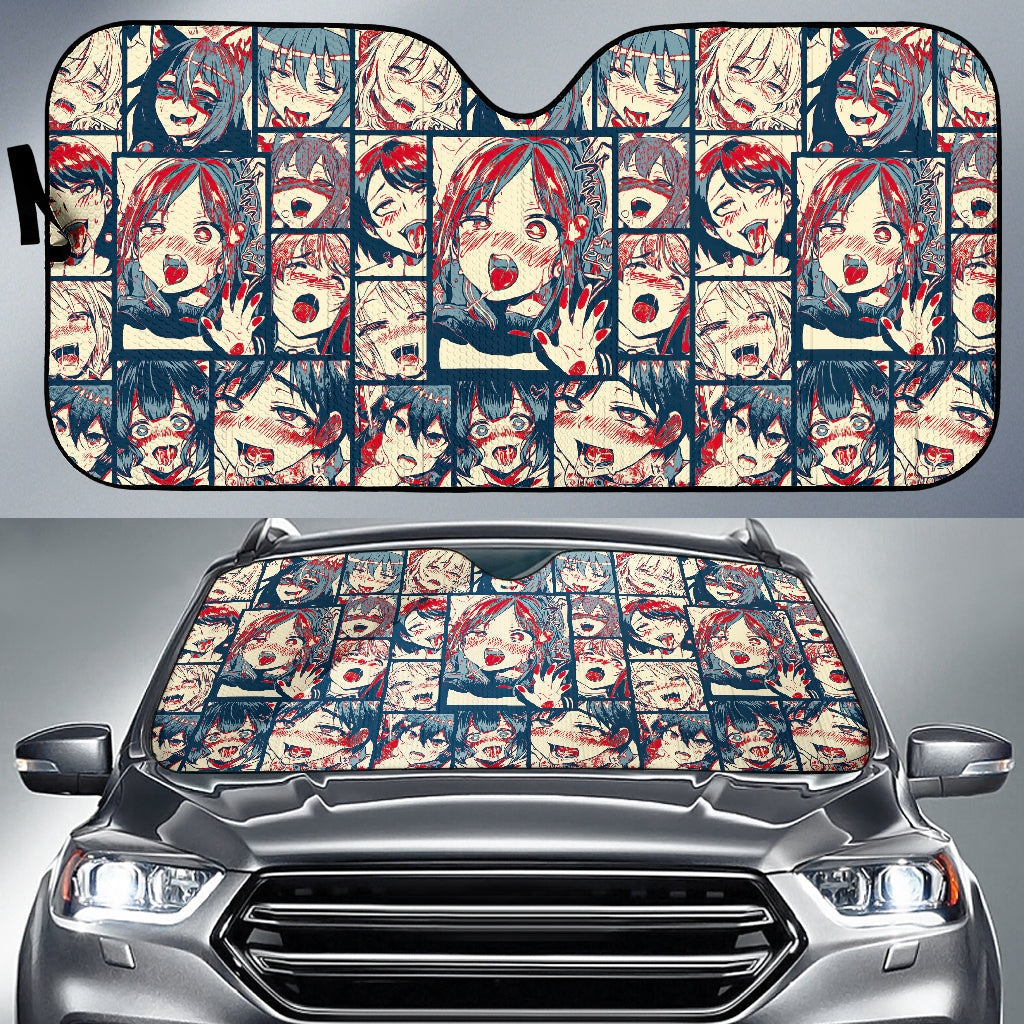 Ahegao Anime Girls Car Auto Sunshades Nearkii