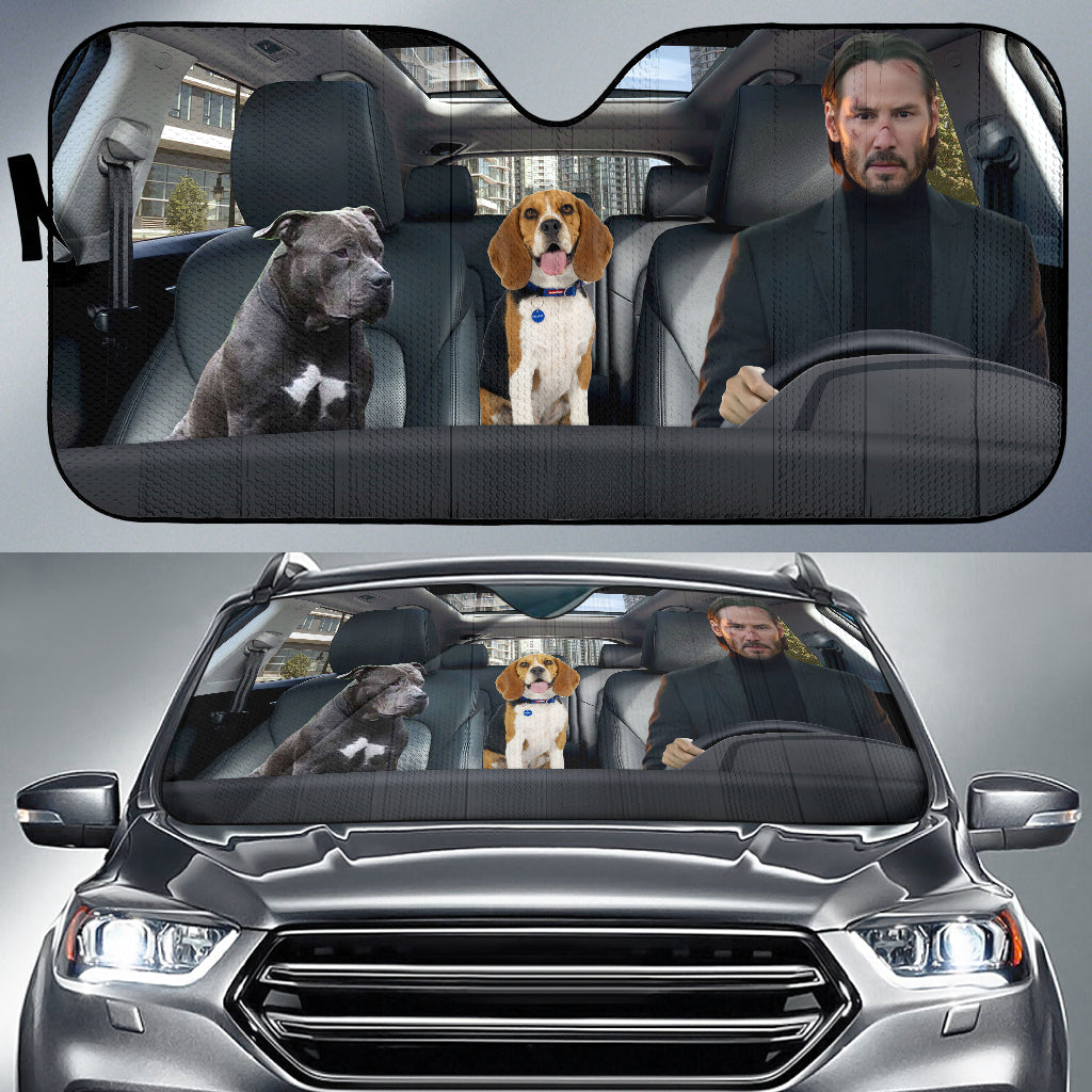 John Wick Driving Car Auto Sunshades Nearkii