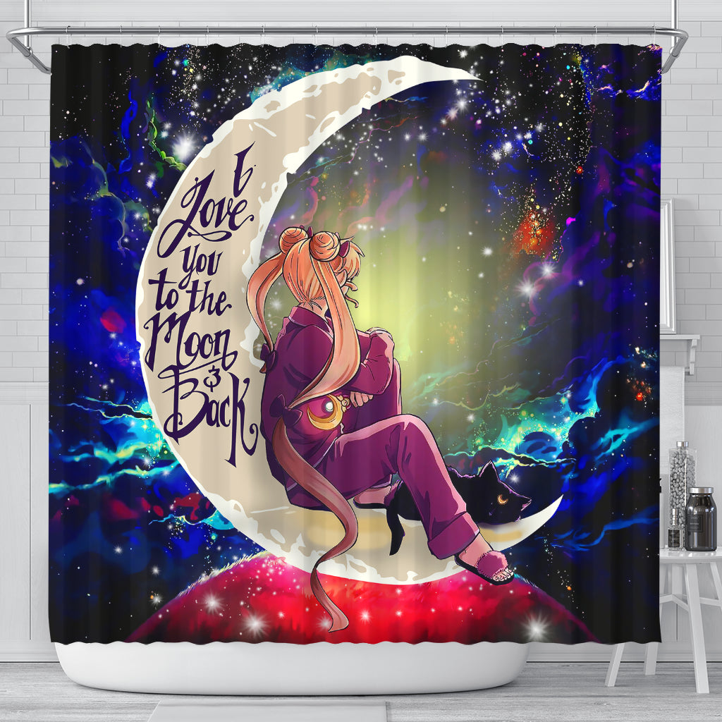 Sailor Moon Anime Love You To The Moon Galaxy Shower Curtain Nearkii