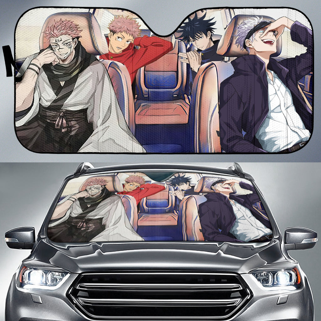 Jujutsu Kaisen Satoru Sukuna Megumi And Yuji Anime Driving Car Auto Sunshades Nearkii