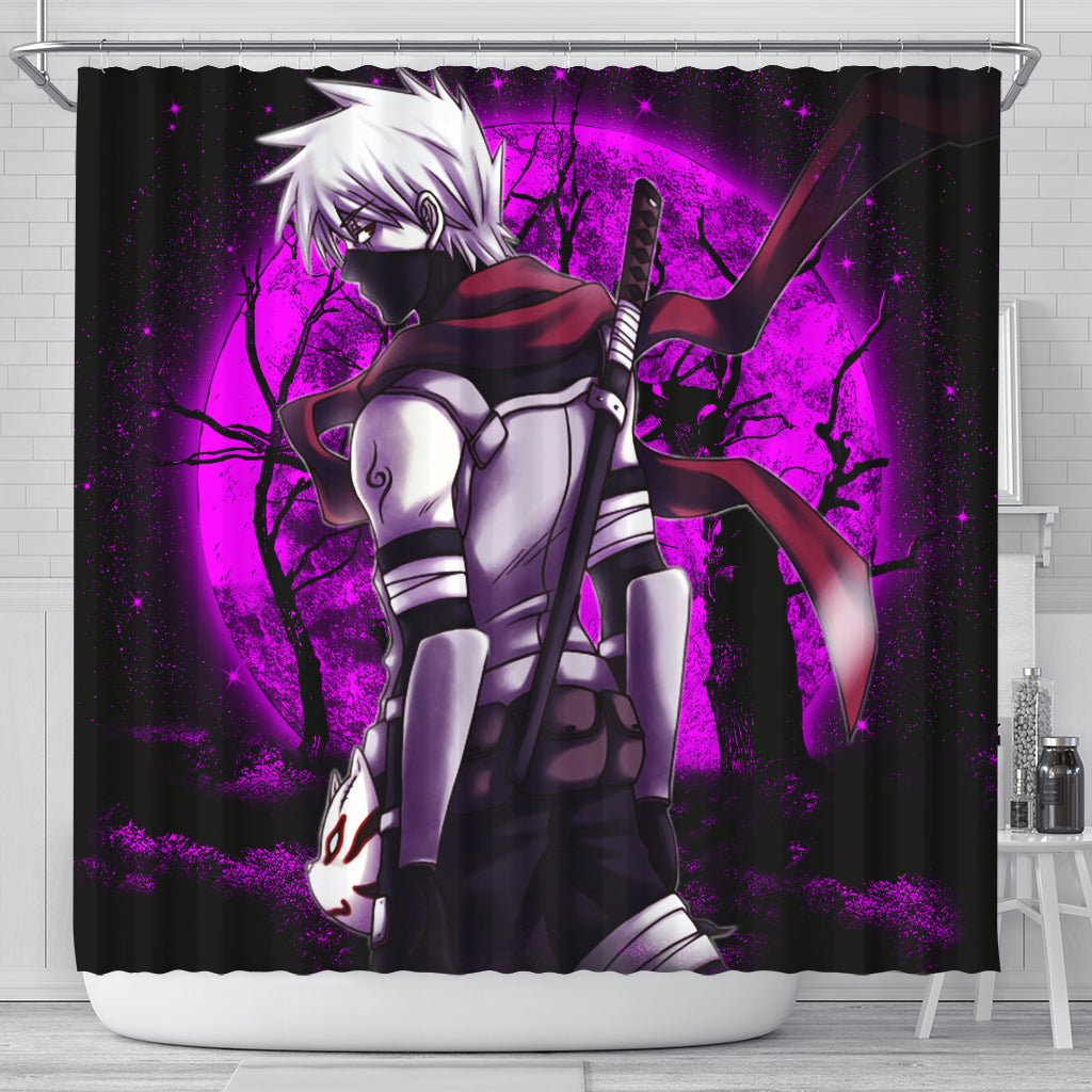 Kakashi Anbu Anime Moonlight Shower Curtain Nearkii