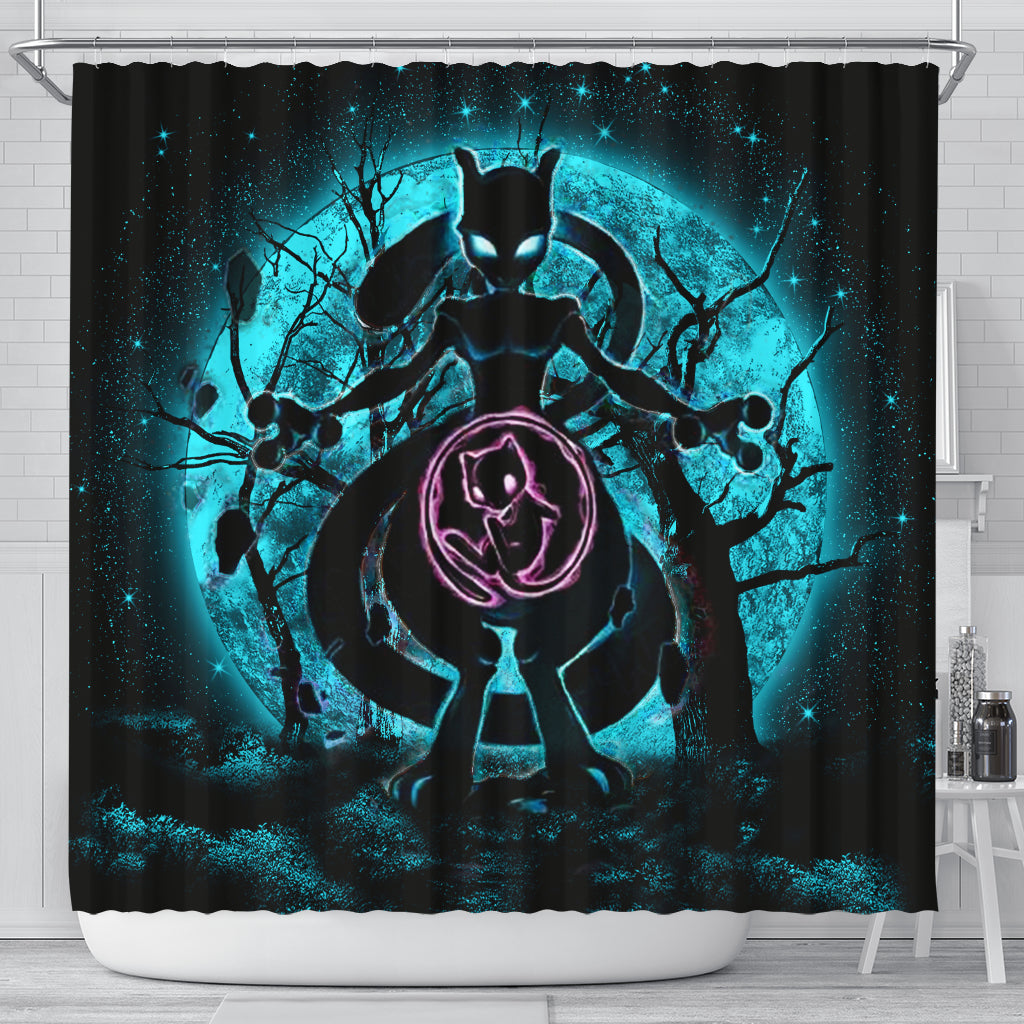 Mewtwo Pokemon Moonlight Shower Curtain Nearkii