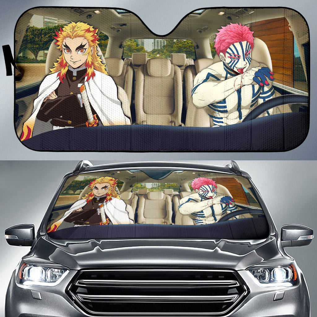 Demon Slayer Akaza Kyojuro Car Auto Sunshades Nearkii