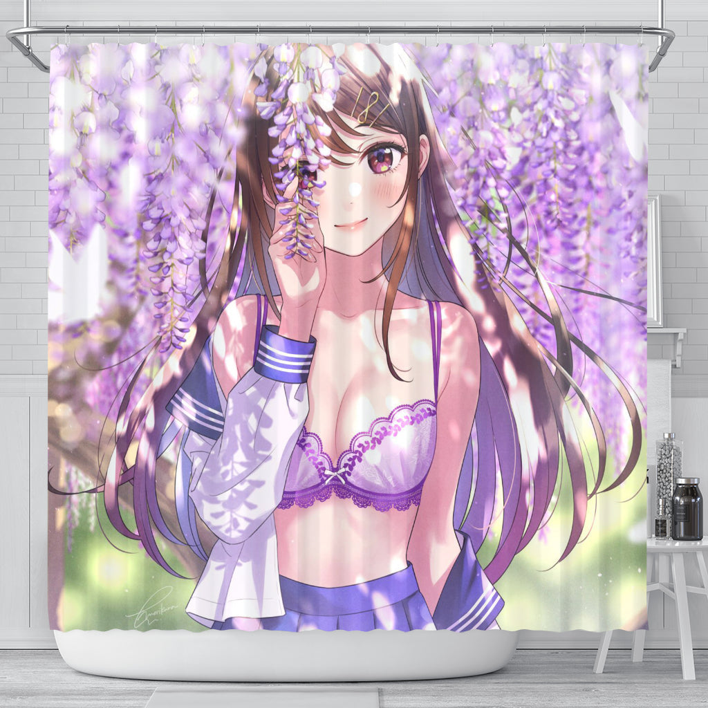 Sexy Anime Girl Under Tree Shower Curtain Nearkii