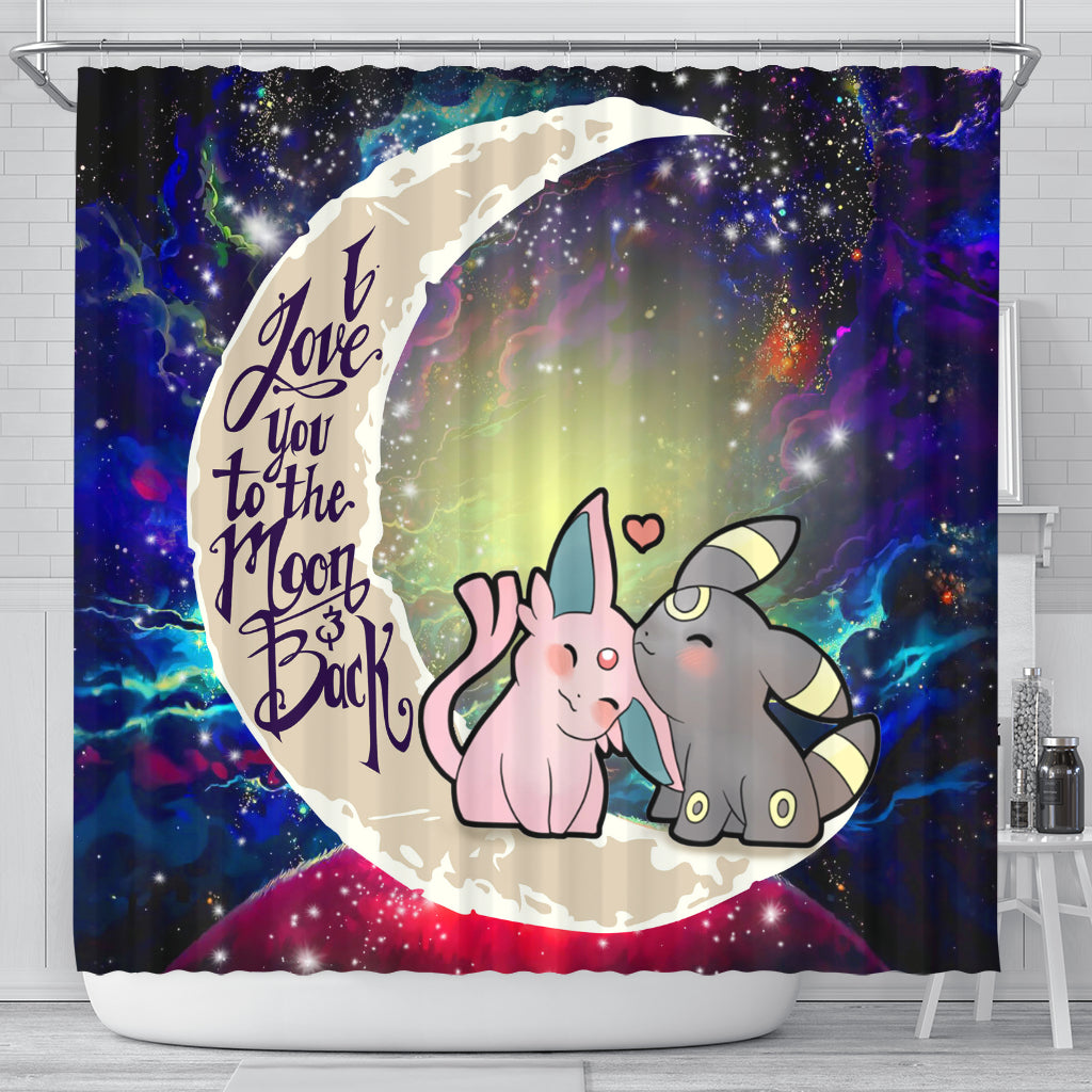 Pokemon Espeon Umbreon Love You To The Moon Galaxy Shower Curtain Nearkii