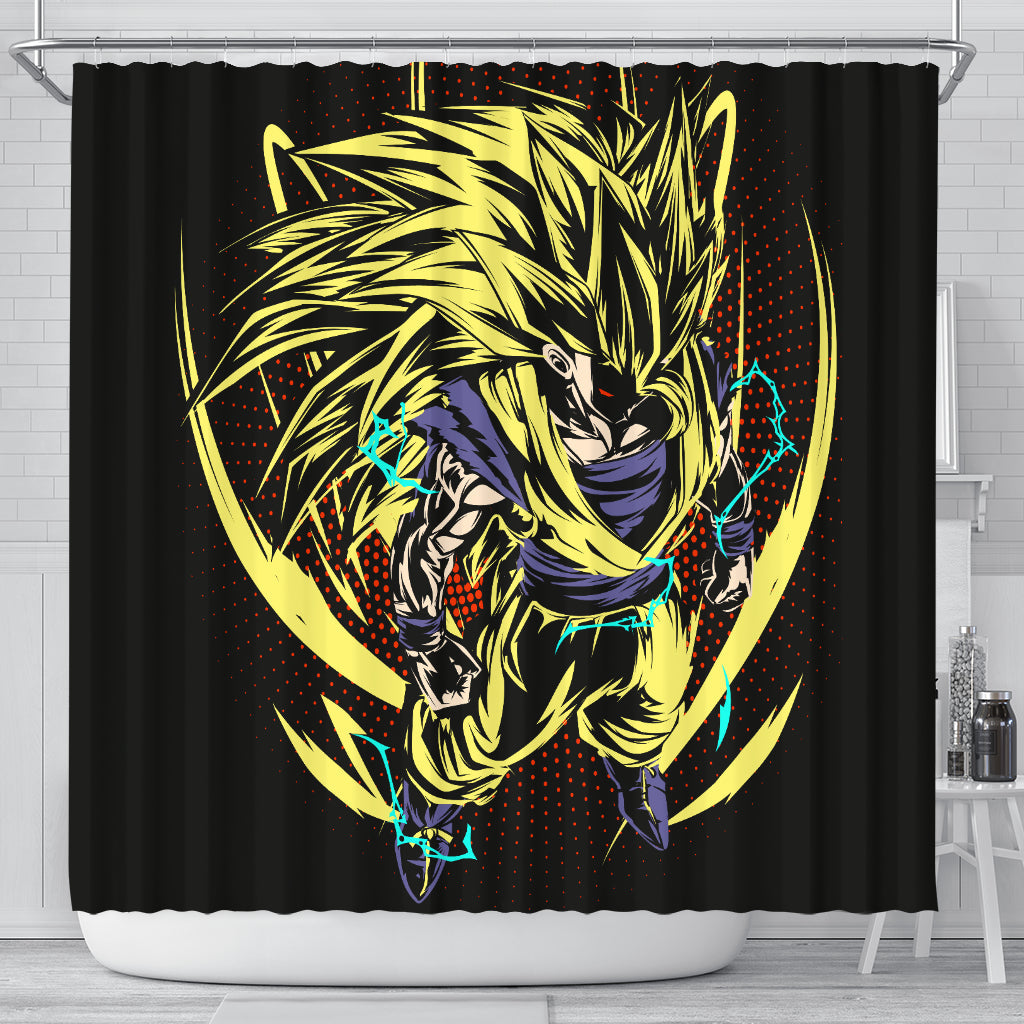 Goku SSJ Dragon Ball Shower Curtain Nearkii