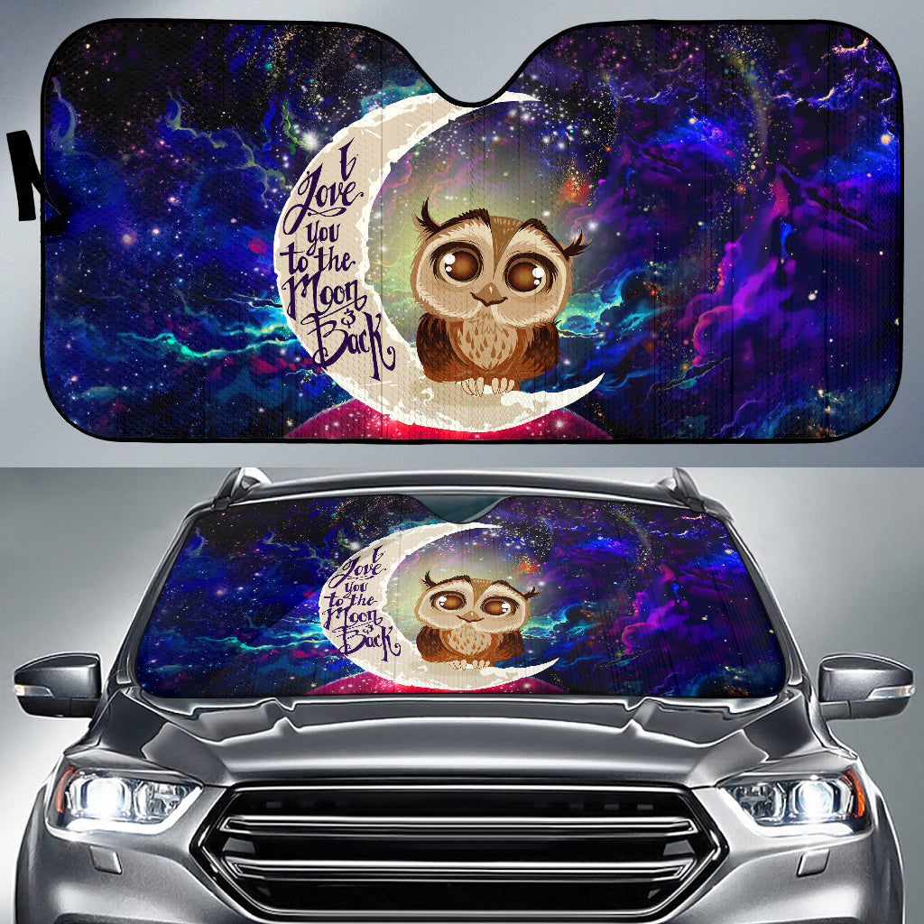 Cute Owl Love You To The Moon Galaxy Car Auto Sunshades Nearkii