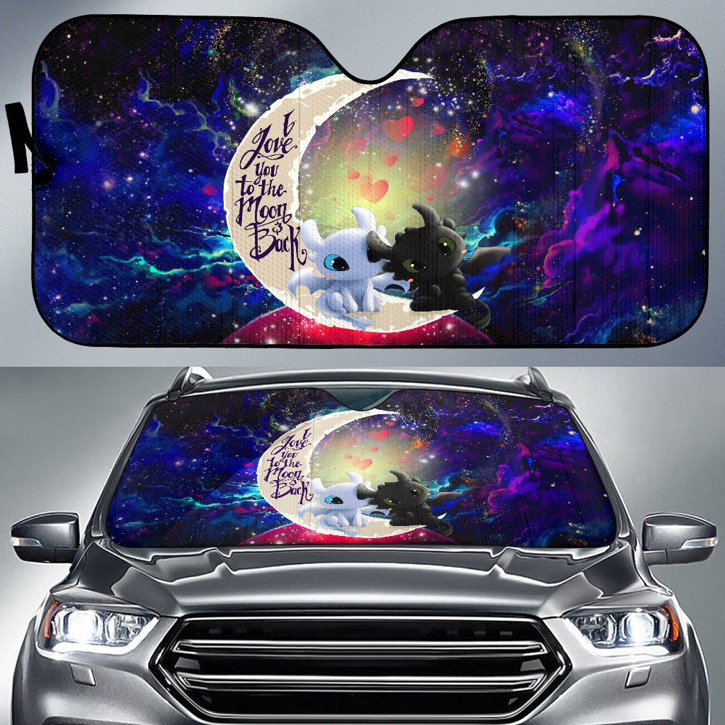 Toothless Light Fury Night Fury Love You To The Moon Galaxy Car Auto Sunshades Nearkii