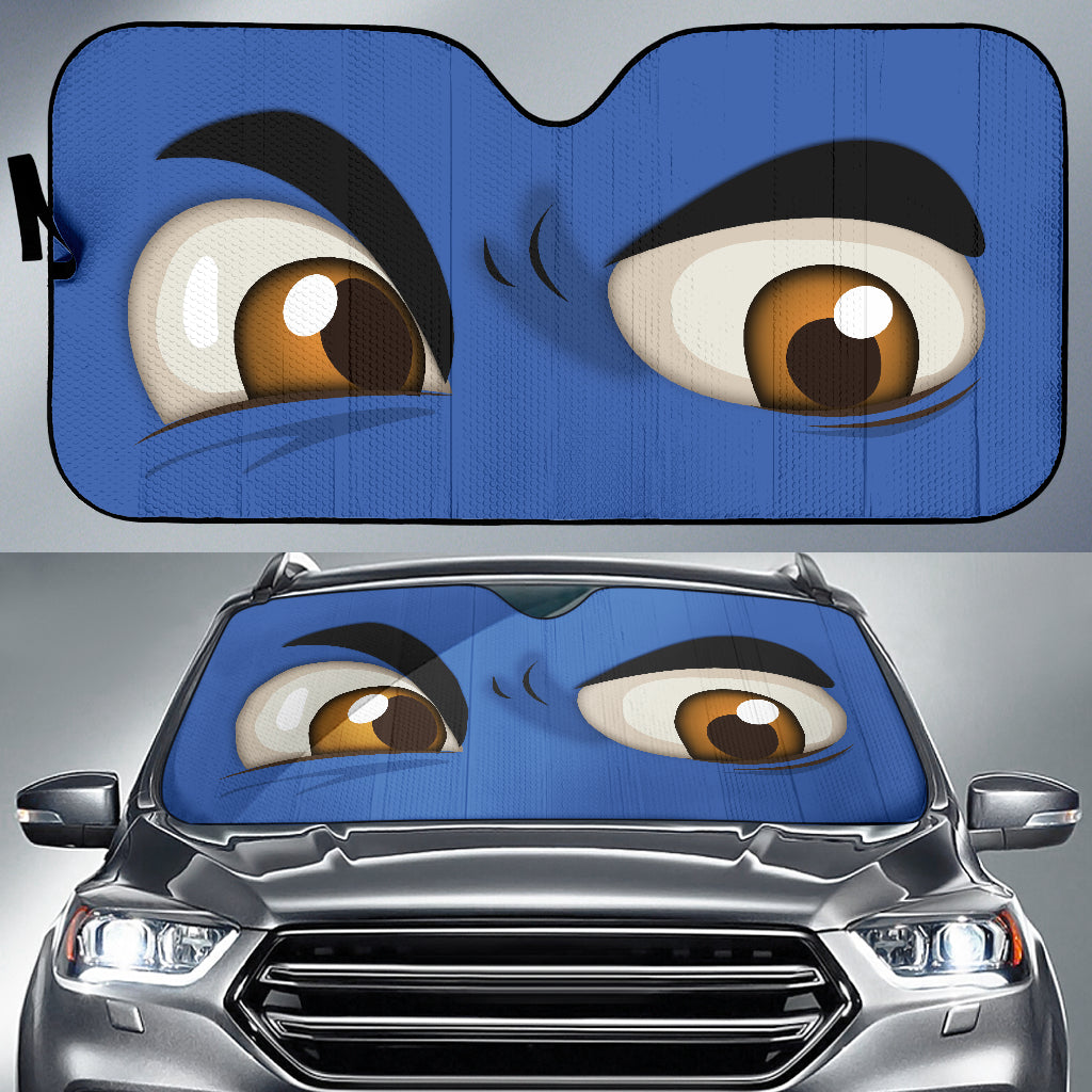 Blue Challenging Cartoon Eyes Car Auto Sun Shades Windshield Accessories Decor Gift Nearkii