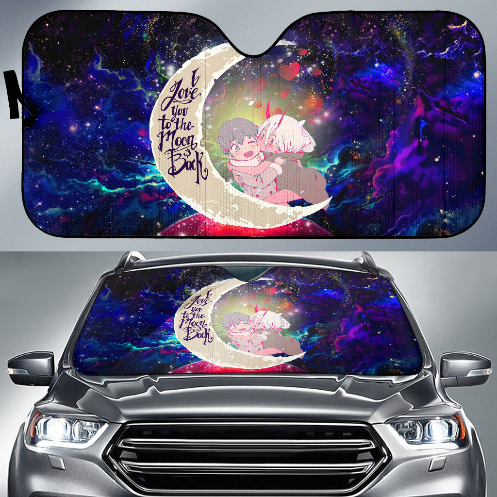 Darling In The Franxx Hiro And Zero Two Love You To The Moon Galaxy Car Auto Sunshades Nearkii