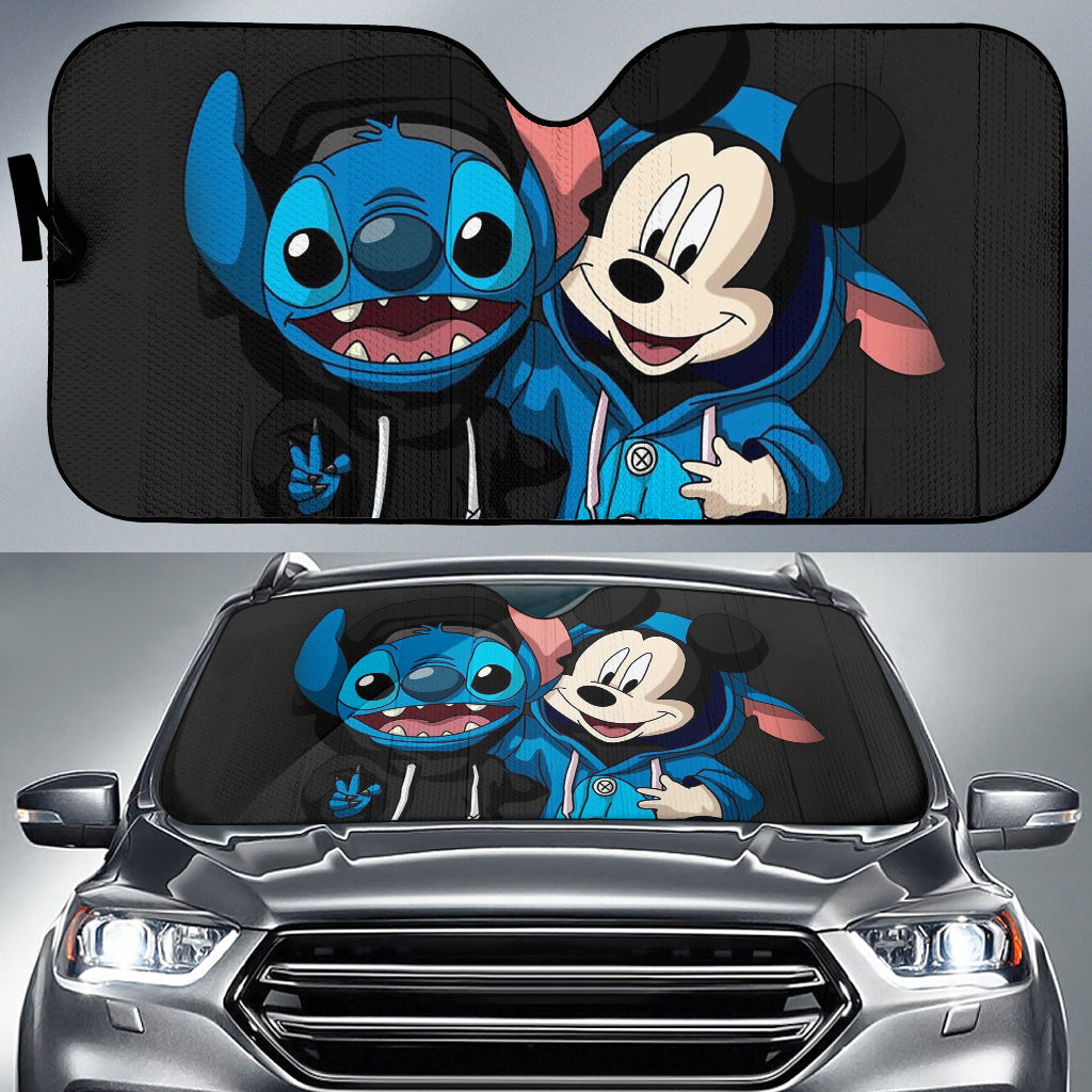 Stitch And Friend Car Auto Sun Shades Windshield Accessories Decor Gift Nearkii