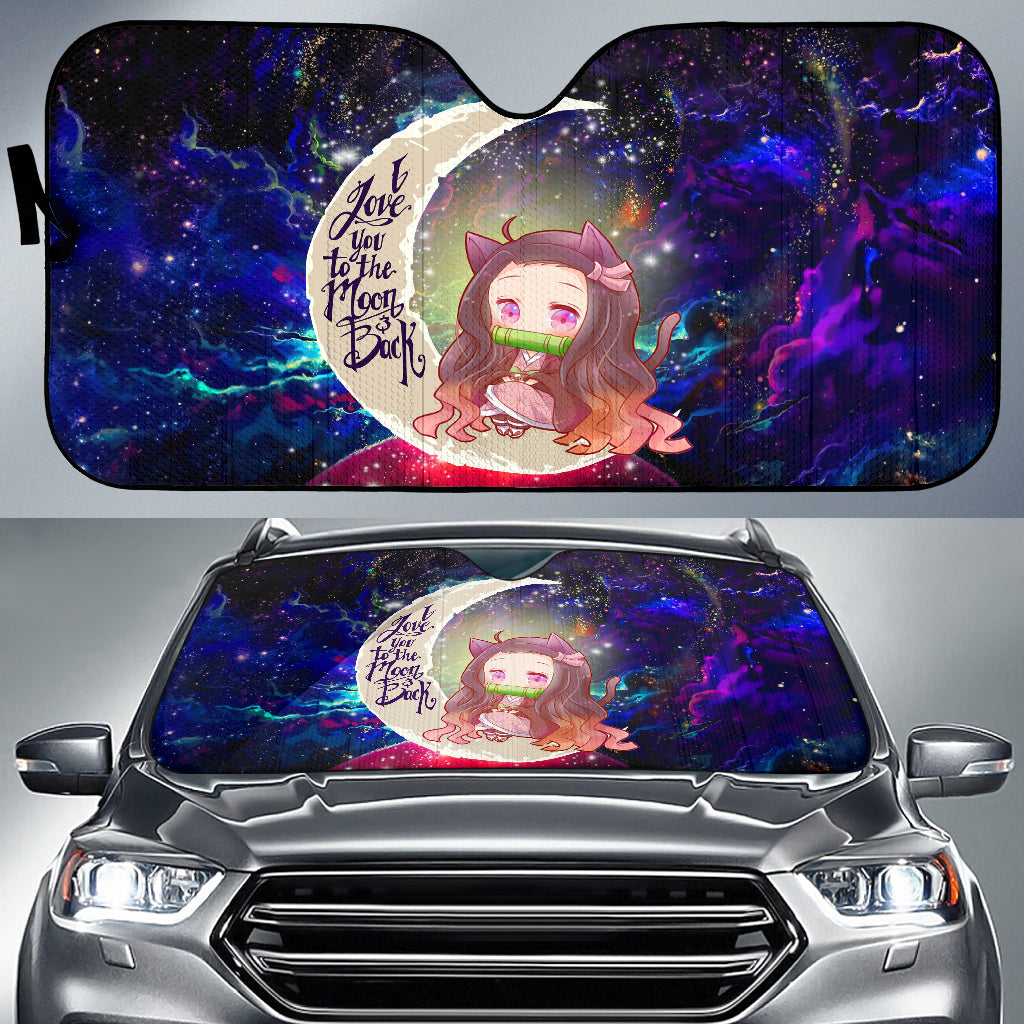 Nezuko Demon Slayer Love You To The Moon Galaxy Car Auto Sunshades Nearkii