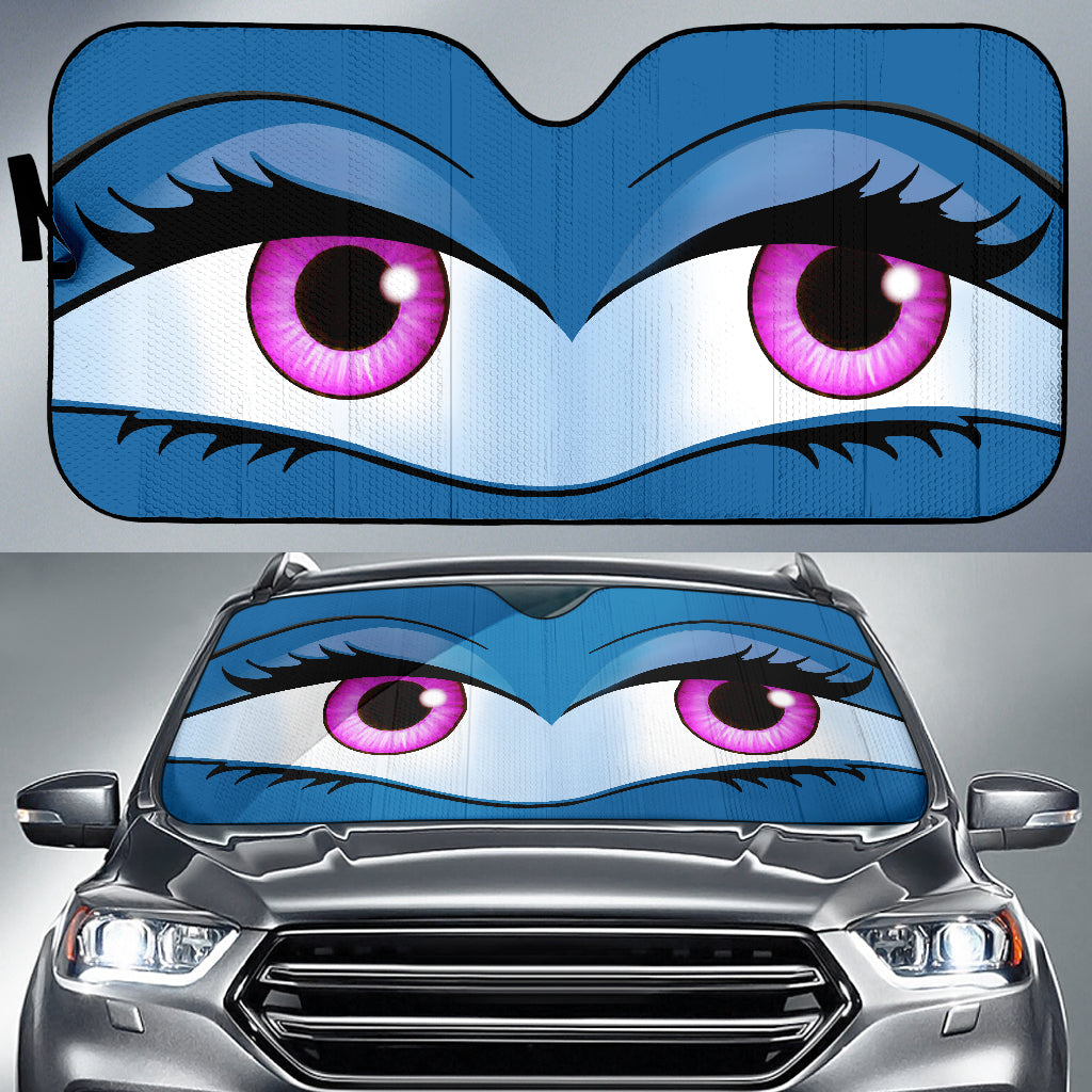 Funny Cute Anime Lady Cartoon Girly Blue Car Auto Sunshades Nearkii