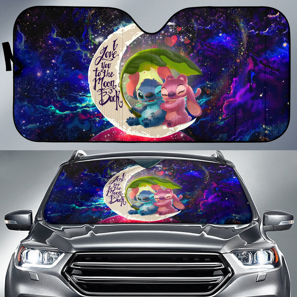 Stitch Angel Love You To The Moon Galaxy Car Auto Sunshades Nearkii