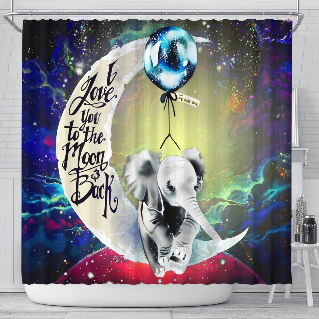 Elephant Love You To The Moon Galaxy Shower Curtain Nearkii