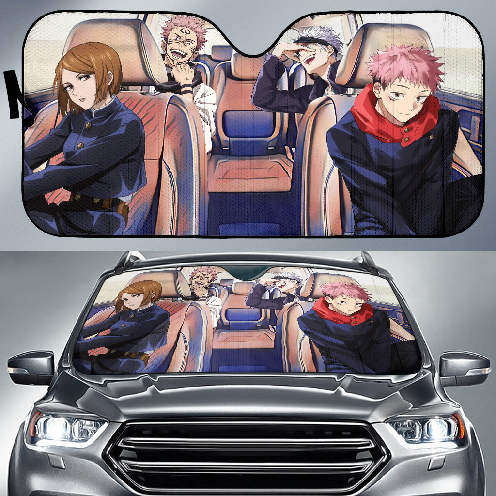 Jujutsu Kaisen Yuji Nobara Satoru And Sukuna Driving Car Auto Sunshades Nearkii