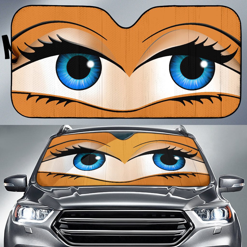 Funny Cute Anime Lady Cartoon Girly Orange Car Auto Sunshades Nearkii